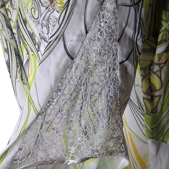 Genese women's white green gray yellow outfit top and bottom size 40/ M - Picture 11 of 12